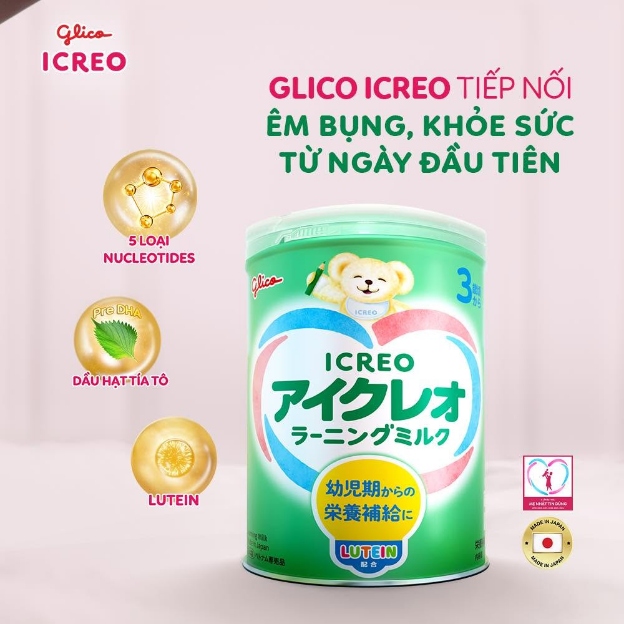 Dòng sữa mát tăng cân cho bé Glico ICREO Nhật Bản thanh nhạt