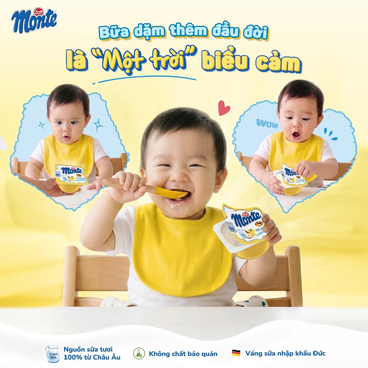 Zott Monte là váng sữa cho bé 7 tháng chất lượng