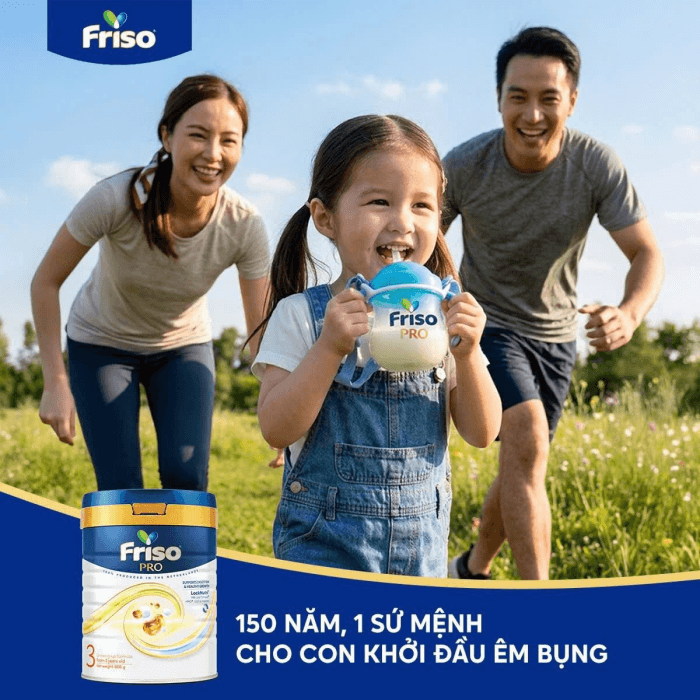 Sữa êm bụng cho bé Friso Pro hỗ trợ trẻ tiêu hóa, hấp thu tốt