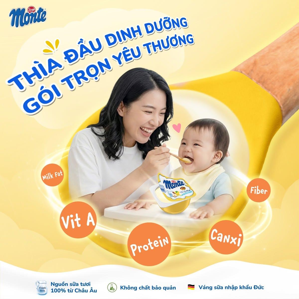 Zott Monte giàu dinh dưỡng và thơm ngon cho trẻ 6 tháng