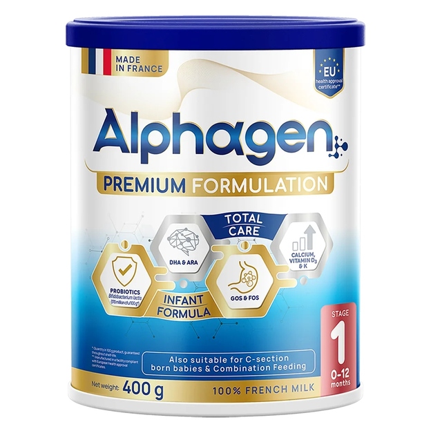 Sữa tăng chiều cao cho bé Alphagen bổ sung Canxi, Vitamin D, Vitamin K2…