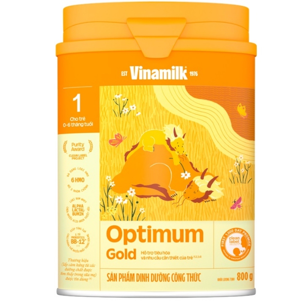 Sữa cho trẻ phát triển trí não Vinamilk Optimum Gold lon
