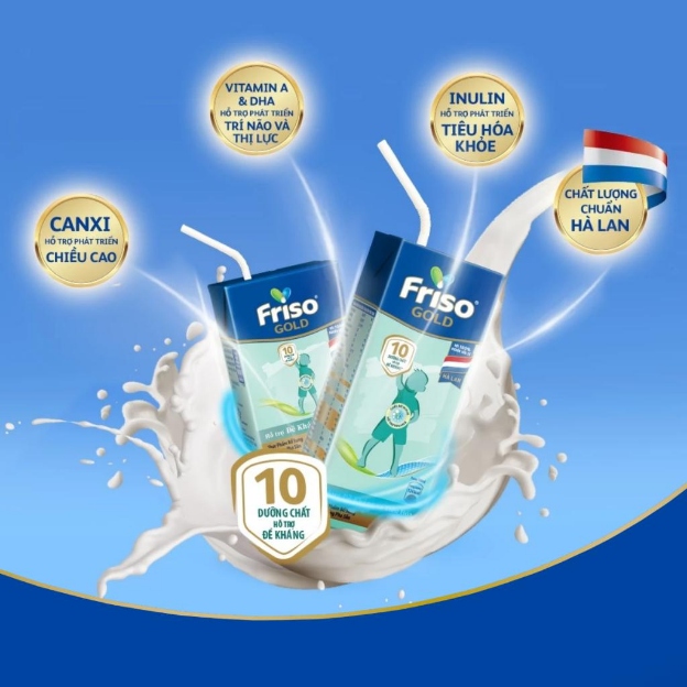 Sữa uống pha sẵn Friso Gold cho trẻ từ 1 tuổi nhập khẩu từ Hà Lan